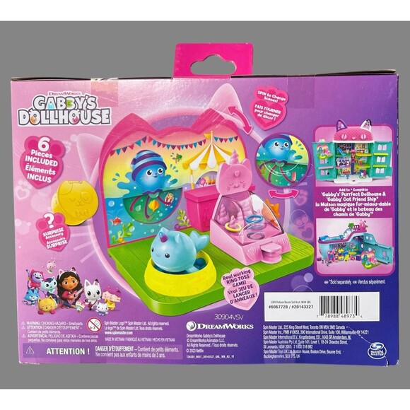 Gabby’s Dollhouse Mercat Seaside Spa & Kitty Narwhal Carnival Room Playset 2023 - Picture 5 of 5